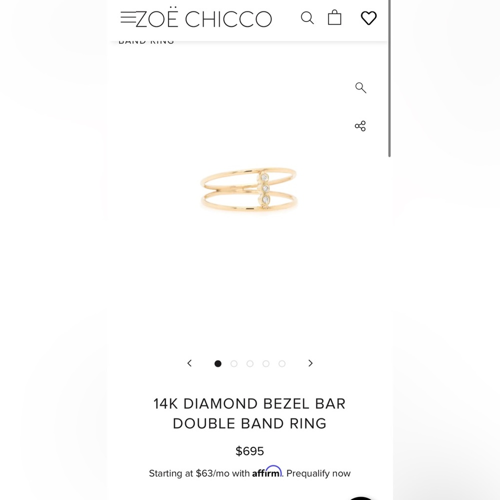 Zoe Chicco 14k Diamond Bezel Bar Ring